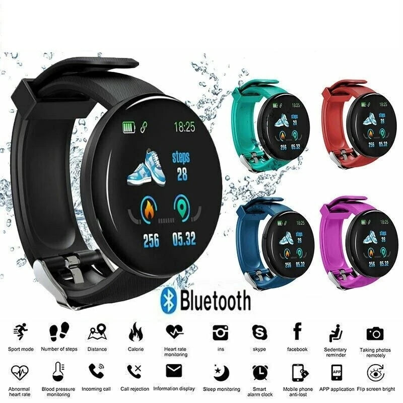 "Revolutionize Your Tech with the D18 Smartwatch – 2024's Smart Bracelet with Touchscreen and Waterproof Features