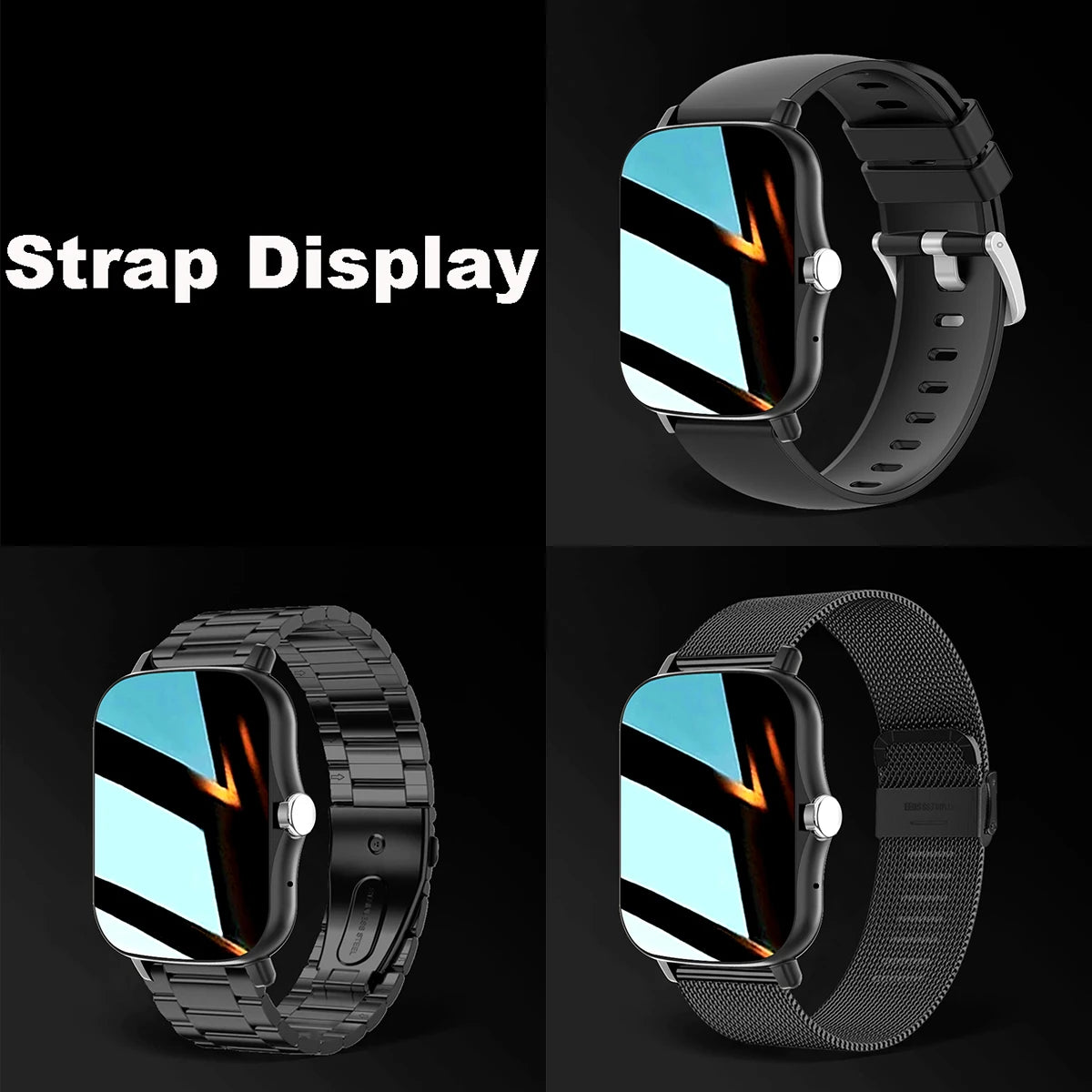 New +3pc Stylish Fitness Tracker with BT Call & Music