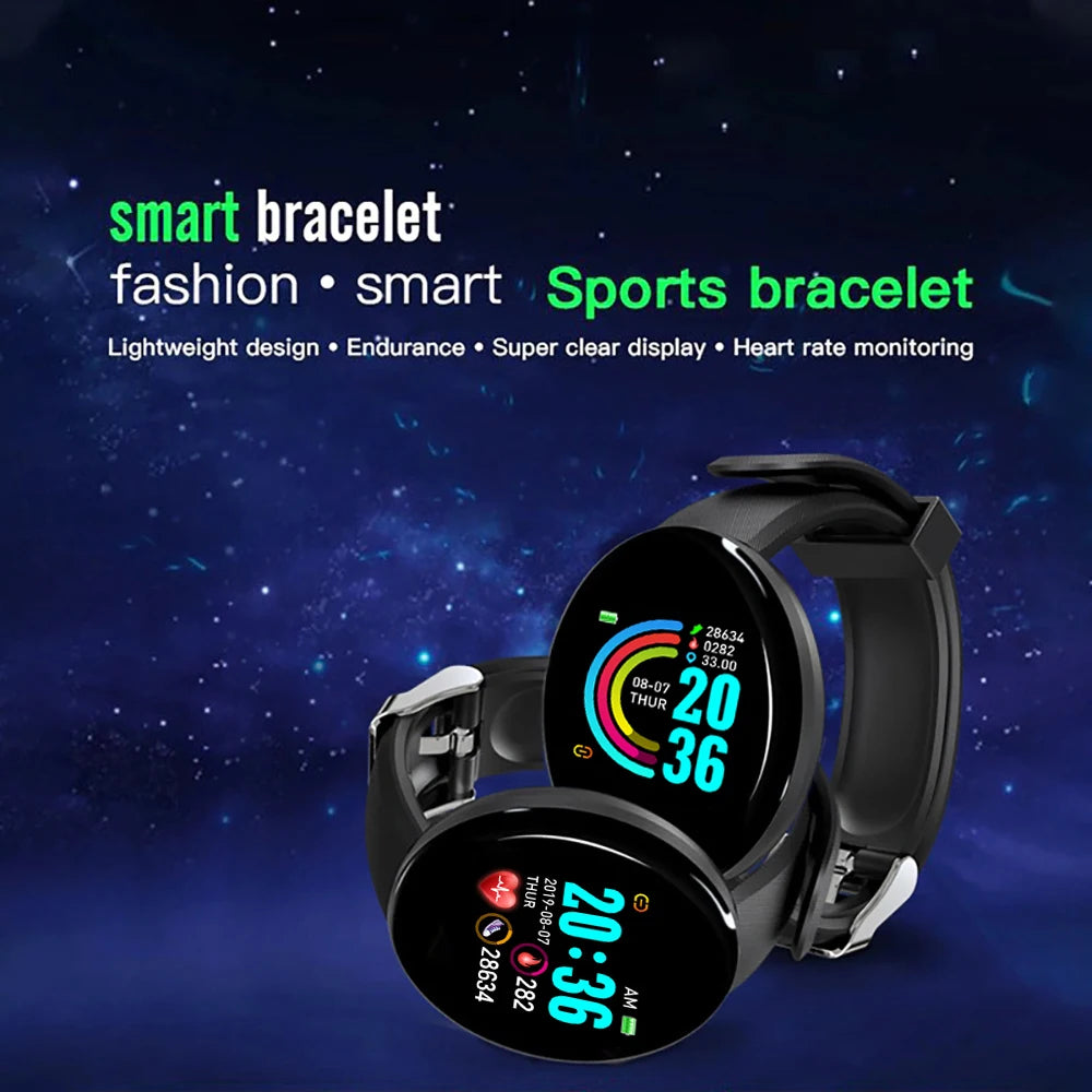 "Revolutionize Your Tech with the D18 Smartwatch – 2024's Smart Bracelet with Touchscreen and Waterproof Features